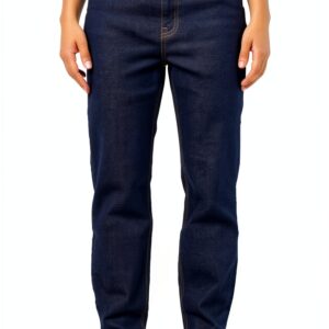 Jean Femme Bestseller Coupe Straight Bleu Foncé Taille Haute-0