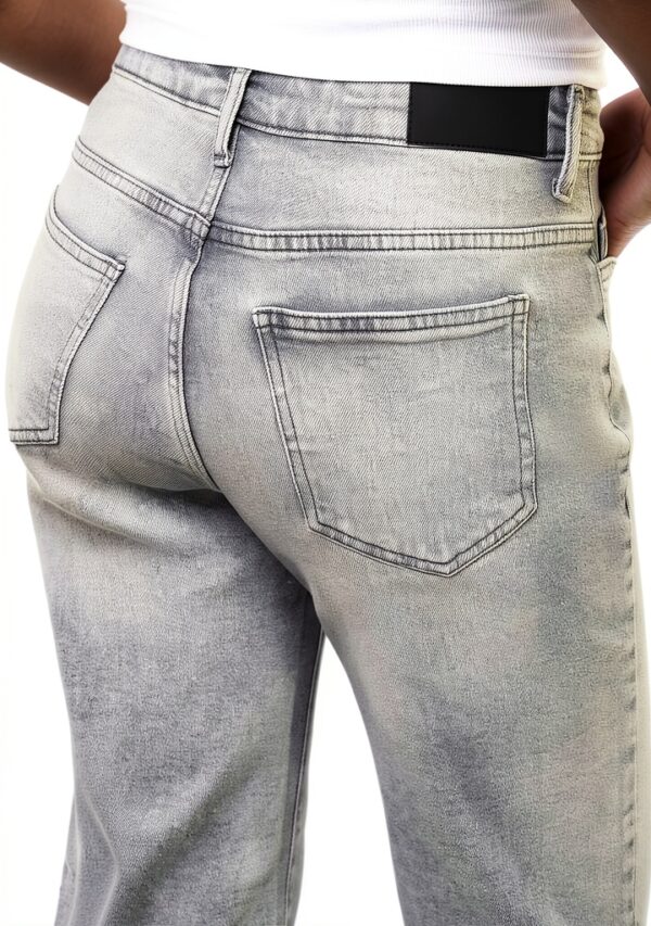 Jeans femme Bestseller coupe droite gris clair denim-5
