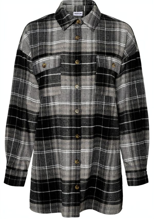 Blouson Femme NOISY MAY Nmflanny Matériau Recyclé Noir Blanc