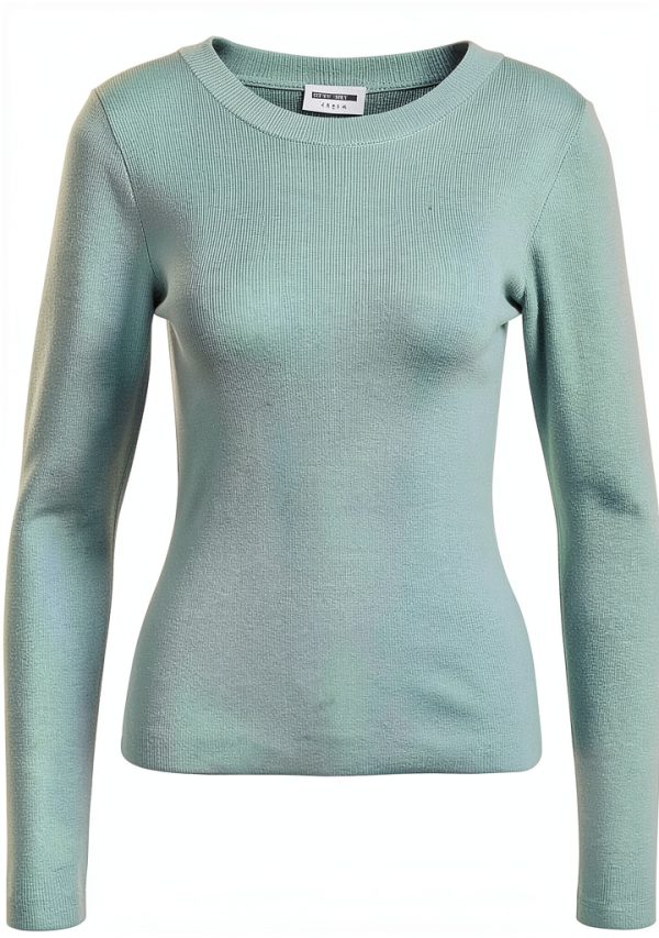 Pull Femme Noisy May Col Rond Manches Longues Bleu Ciel