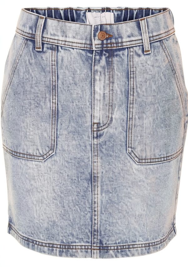 Jupe denim femme NOISY MAY taille élastique bleu clair
