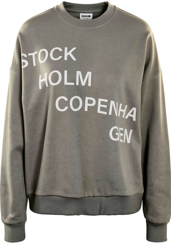 Sweatshirt femme NOISY MAY Acia gris charbon confortable