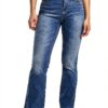 Jeans Bestseller Femme Forme Evasée Coton Extensible Bleu-0