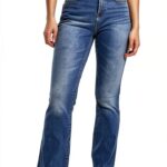 Jeans Bestseller Femme Forme Evasée Coton Extensible Bleu-0