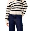 Pull Bestseller rayé viscose femme confortable élégant-1