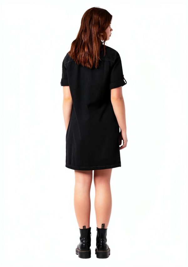 Robe chemise denim femme Bestseller col rond coton confort-2