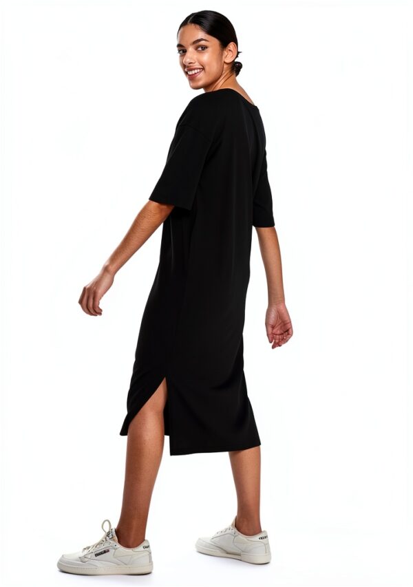 Robe Noisy May mi-longue col rond coupe classique femme-3