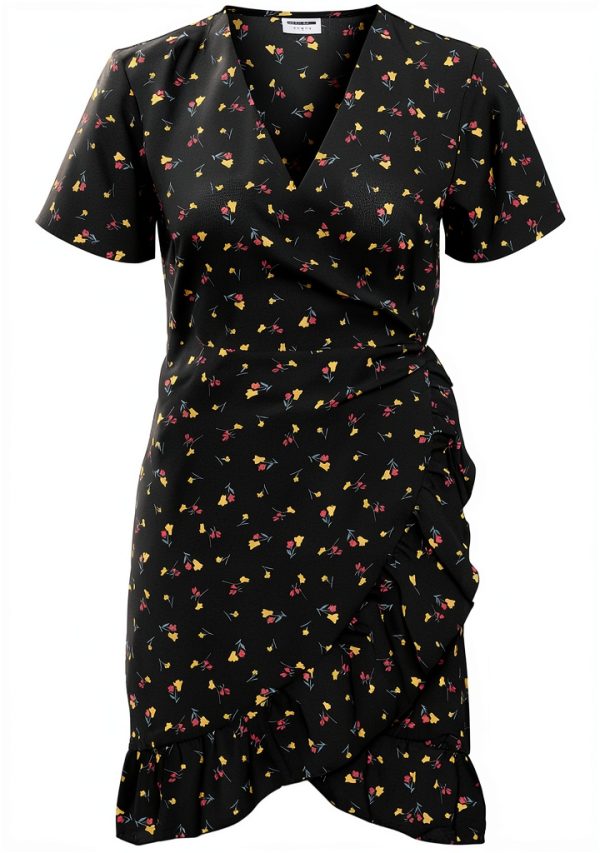 Robe Courte Portefeuille NOISY MAY Polyester Femme Noir