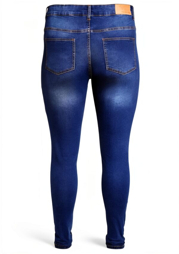 Bestseller Jean femme coton extensible taille haute ceinture-1