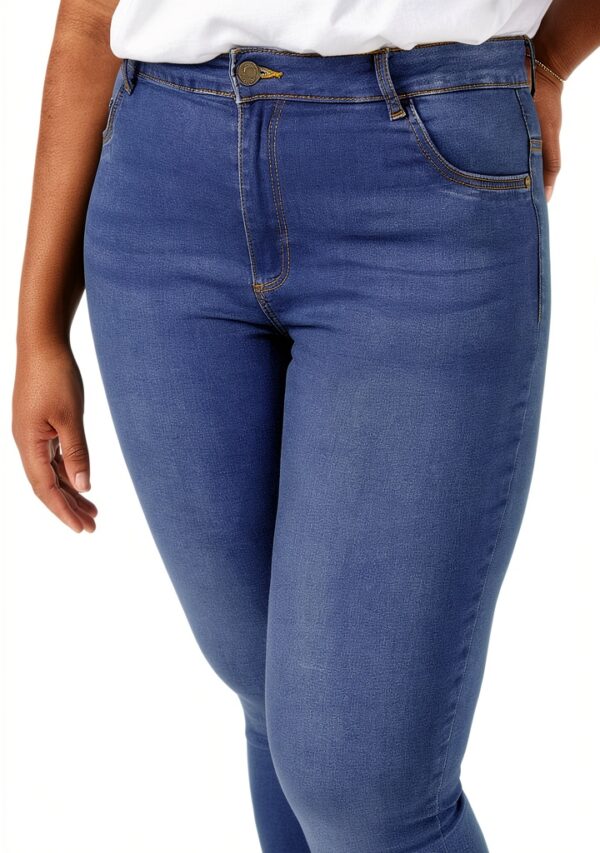 Bestseller Jean femme coton extensible taille haute ceinture-5
