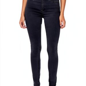 Jean Femme Bestseller Skinny Gris Foncé Taille Haute-0