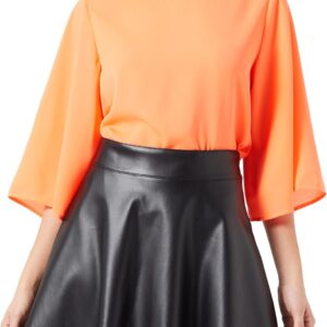 Jupe cuir femme mini taille haute Bestseller noir-0