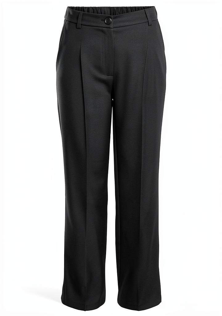 Installing Pantalon femme Titane Bestseller taille droite on a wooden desk