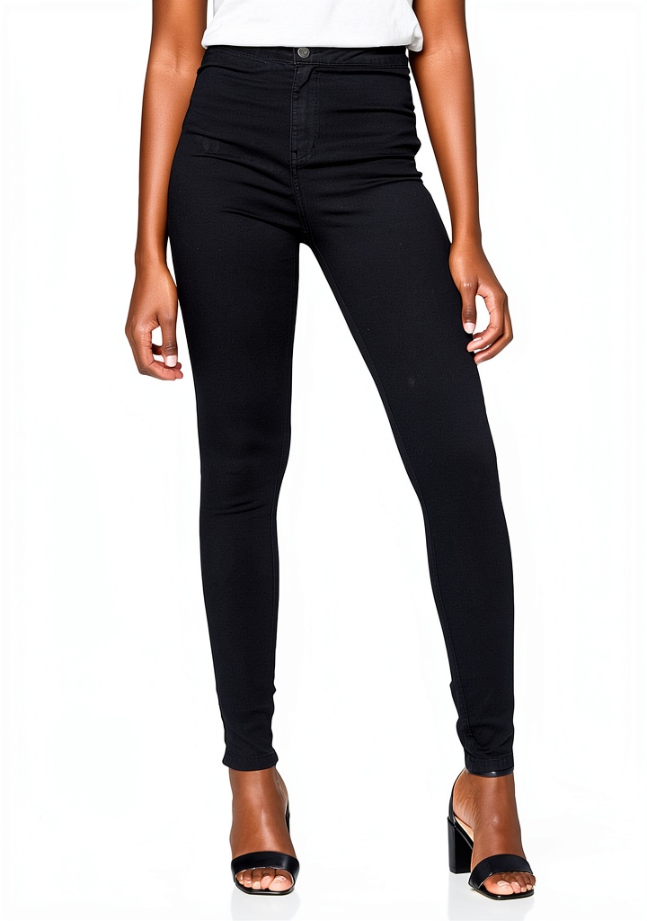 Femme portant le jean slim fit NOISY MAY dans un décor urbain