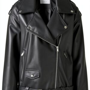Veste en cuir synthétique femme Noir Bestseller A/S-0