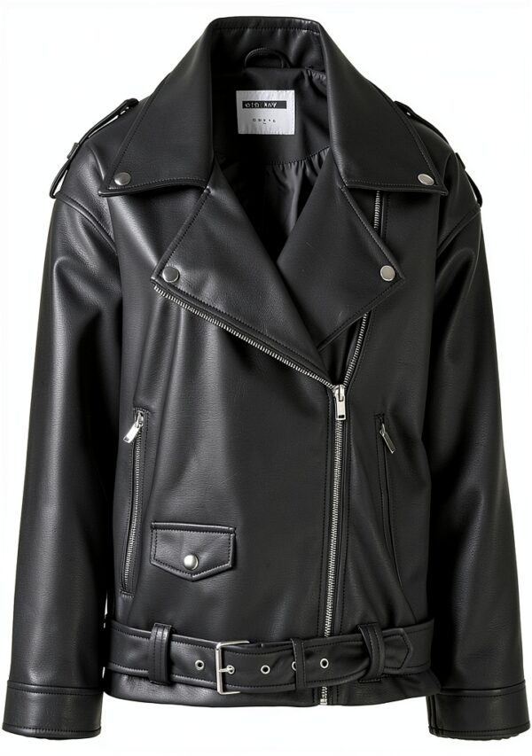 Veste en cuir synthétique femme Noir Bestseller A/S-0