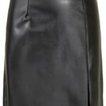 Jupe taille haute Bestseller noir design élégant-0