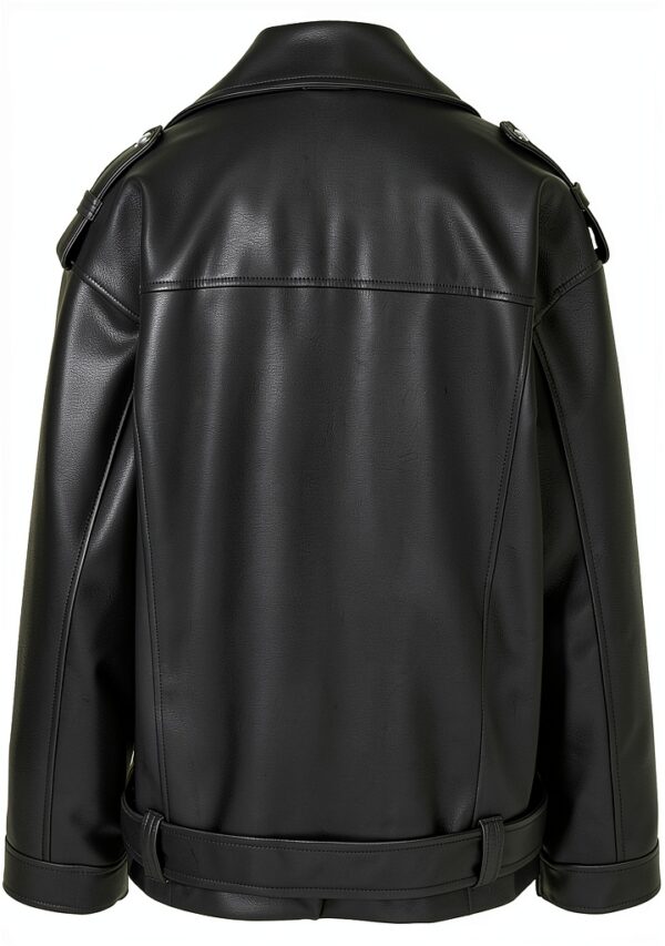 Veste en cuir synthétique femme Noir Bestseller A/S-1