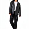 Veste en cuir synthétique femme Noir Bestseller A/S-3