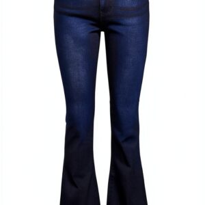 NMSALLIE Jean Femme Taille Haute Denim Bleu Foncé 5 Poches Skinny-0