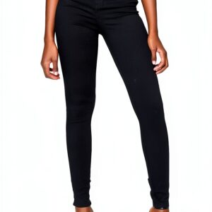 Jean skinny femme NOISY MAY noir taille basse avec passants-0