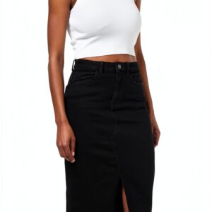 Jupe mi-longue StreetWear noir XS/L Bestseller A/S coupe classique-0