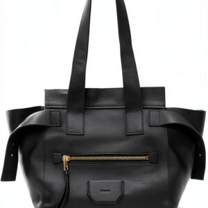 AllSaints Perez Sac à bandoulière noir cuir lisse M-0