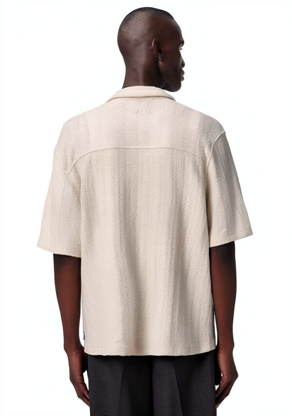Allsaints Hommes Trace SS Shirt Cottage White Taille M Oversized-2