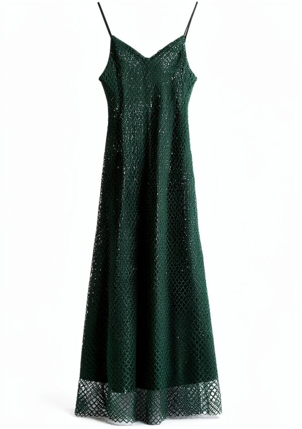 Robe Allsaints Chantelle Femme Vert Émeraude Taille 42 Casual-7