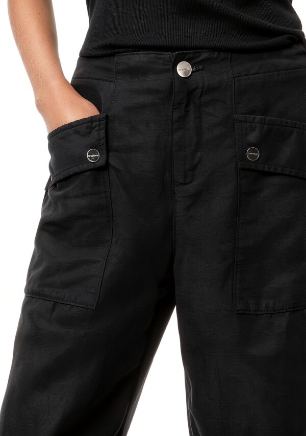 Allsaints Femmes VAL Tencel Trouser Ankle Pants Noir Taille UK 8-4