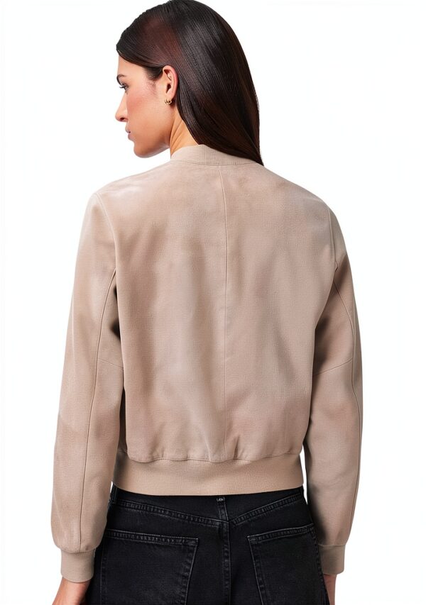 AllSaints Orten Suede Bomber Leather Jacket Femme-2