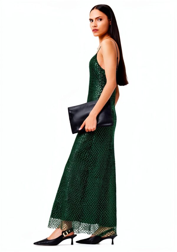 Robe Allsaints Chantelle Femme Vert Émeraude Taille 42 Casual-5