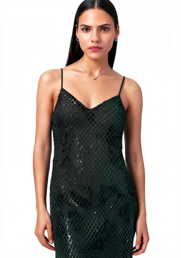 Robe Allsaints Chantelle Femme Vert Émeraude Taille 42 Casual-2
