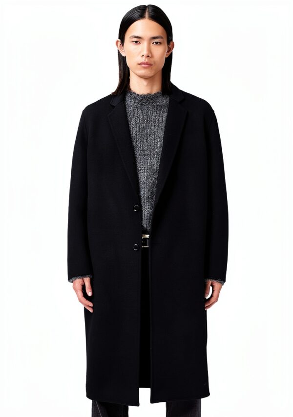 Allsaints Brax Coat Manteau Homme Noir Taille 46 Style Formelle-0