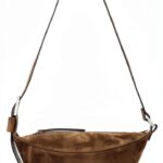 Sac à bandoulière AllSaints Luna en daim marron fango – modèle W350XD-0