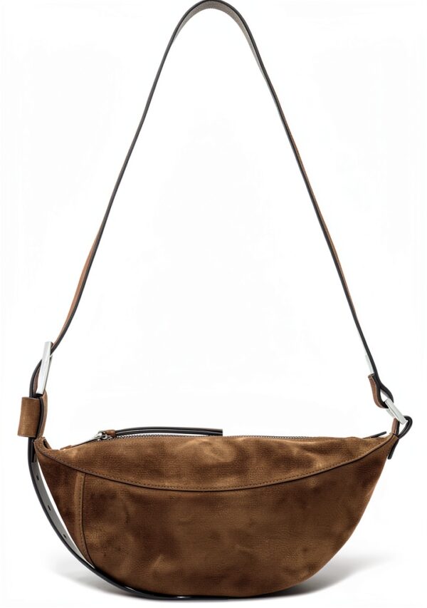 Sac à bandoulière AllSaints Luna en daim marron fango – modèle W350XD-0