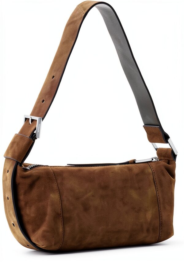 AllSaints Vega Mini sac en daim Marron Fango-2