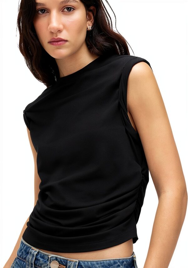 AllSaints Débardeur à manches roulées West sans manches pour femme-1