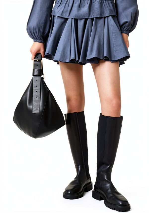 Sac à main AllSaints Luna bandoulière noir modèle W190XD taille unique-2