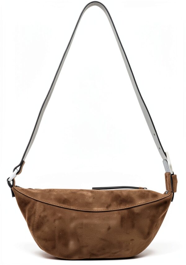 Sac à bandoulière AllSaints Luna en daim marron fango – modèle W350XD-5