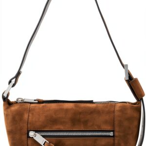 AllSaints Vega Mini sac en daim Marron Fango-0