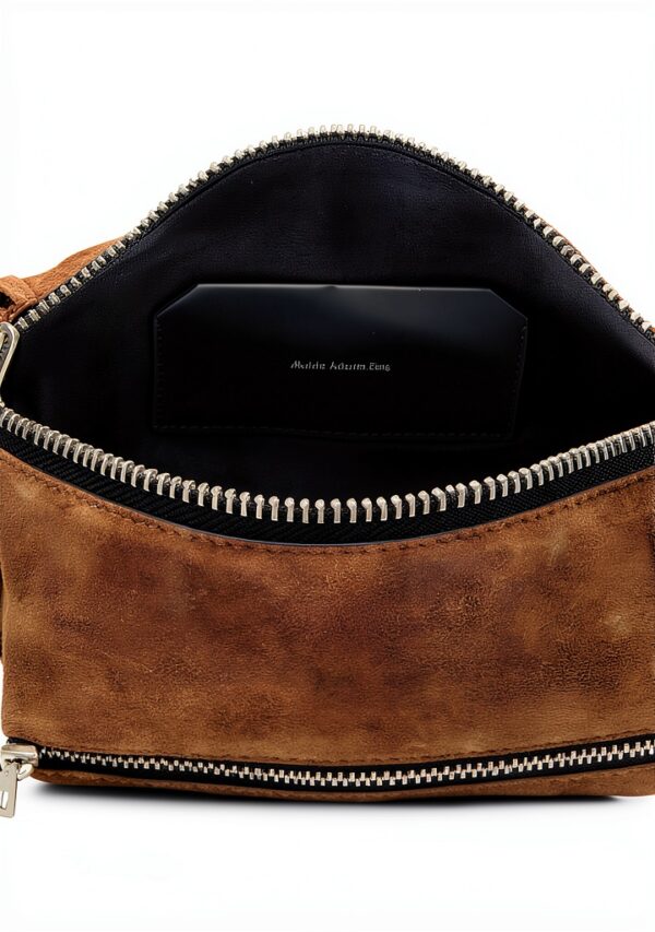 AllSaints Vega Mini sac en daim Marron Fango-3